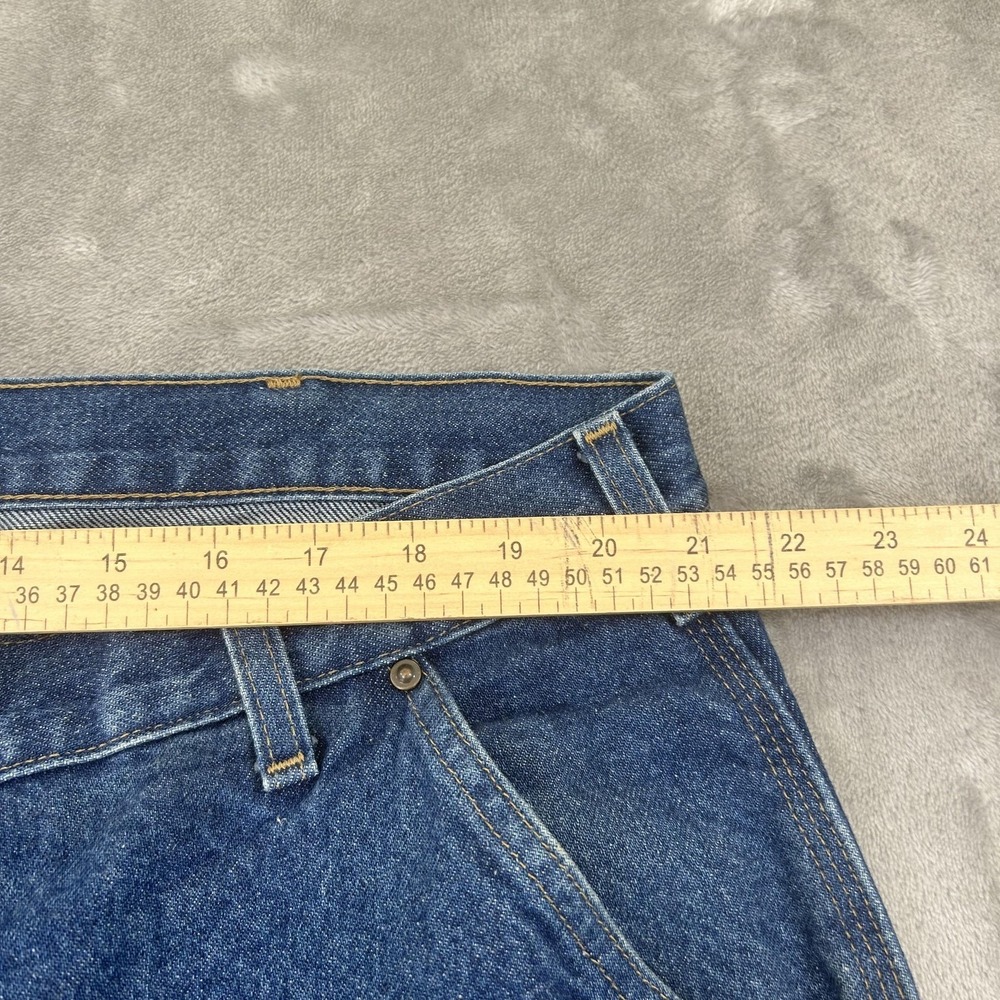 Carhartt B73-DST Jeans Mens 42x31 Blue Med Double Knee Straight Denim Workwear - Picture 16 of 16